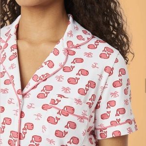 Roller Rabbit Pink Moby Whales Polo Pajamas- Size: Womens XXS